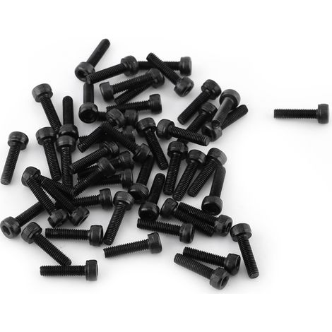 M3 Black Hex Socket Cap Head Screw Bolt Set (M312mm,Fully Threaded,50pcs)