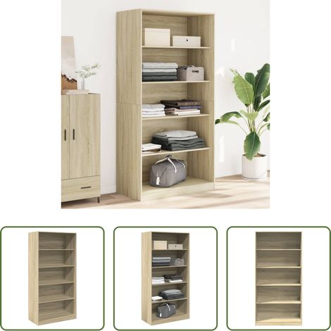 Holzschrank -  Kleiderschrank Sonoma-Eiche 100x50x200 cm Holzwerkstoff (1/5)