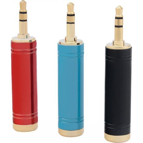 3 adaptateurs audio 3,5 mm vers 6,35 mm en cuivre, connecteurs jack mâle et femelle, adaptateurs stéréo pour casque, amplificateur, guitare, console et équipement audio (1/5)