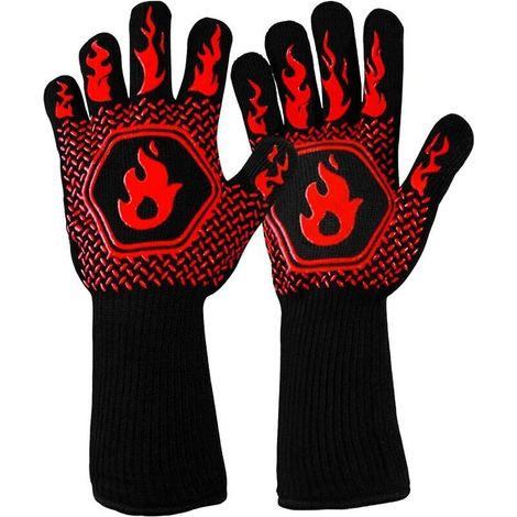 Gant four anti chaleur gant cheminee anti feu Résistant jusqu'a 800°C 1472°F Certification EN407 pour la protection contre les risques thermiques gants four anti chaleur barbecue (1/5)