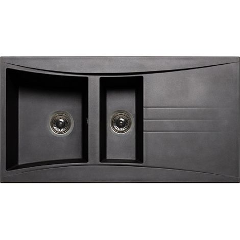 Victory Glasfaserspüle F1000 in schwarz für 60er Unterschrank aus Kompositmaterial