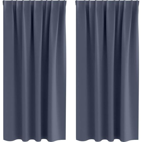 Maison Exclusive - Verdunkelungs-Vorhänge mit Ringen 2 pcs Anthra