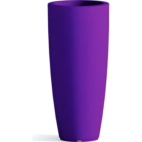 Runde und hohe Vase Cromia Stilo, einfarbig, für draußen und drinnen 'Made in Italy -Violett / Ø40 x H 90 cm