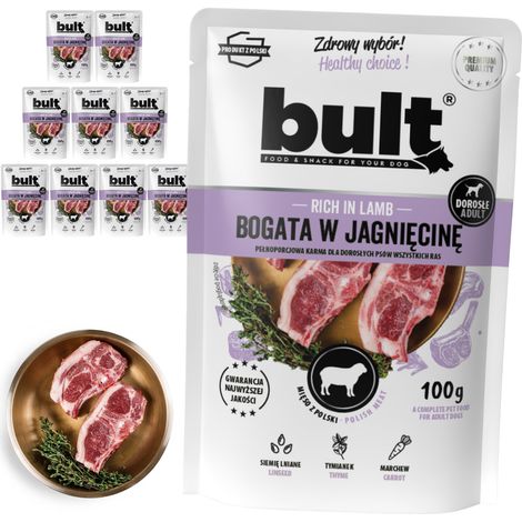 Cibo umido per cani BULT, gusto agnello, 10 bustine da 100 g (1/2)