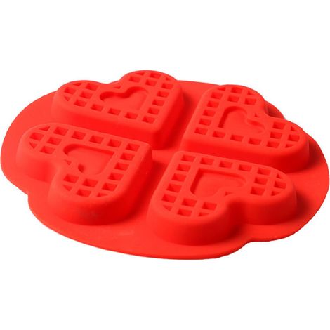 Gaufrier en silicone premium en forme de cœur pour enfants, moule à gâteau DIY (1/4)