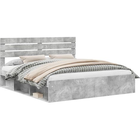 Maison Exclusive - Struttura del letto Calcestruzzo 180 x 200 cm Pino massello