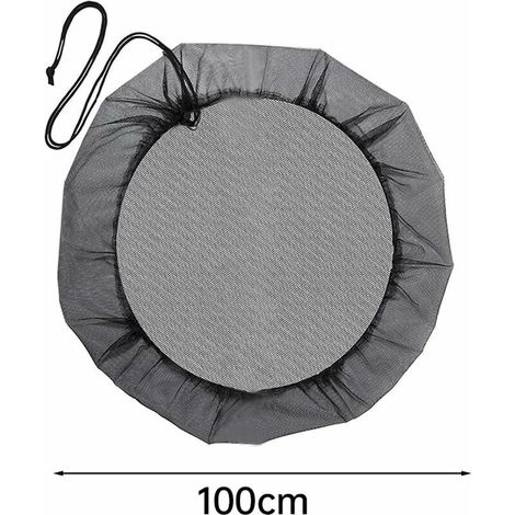 Housse pour Tonneau de Pluie, 100 cm Filet pour Baril de Pluie avec Réglable Cordon de Serrage, Protection Contre Les Moustiques et Les Feuilles (1/4)