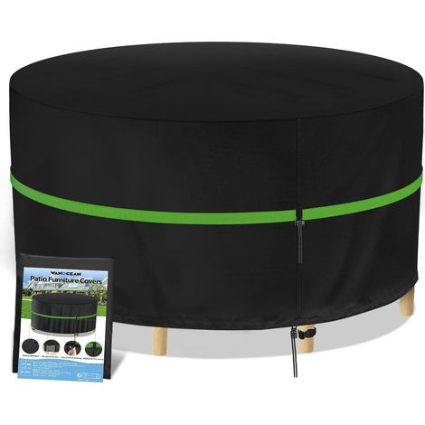 Housse de table de jardin ronde Ø77x58 cm, protection Oxford 210D imperméable anti-UV, bâche extérieure compacte pour mobilier de jardin (1/5)