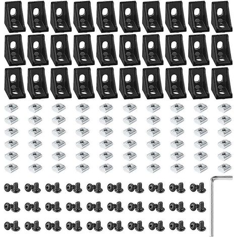 Satz mit 30 Aluminiumprofilen 2028 inklusive Befestigungswinkel (1/5)
