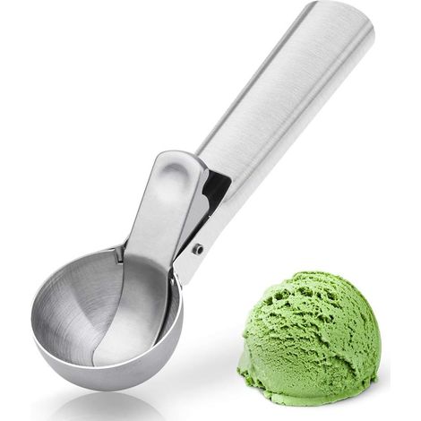 1 cuchara para helado, acero inoxidable, mango antiescarcha, apta para lavavajillas, para helado y yogur. (1/5)