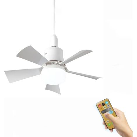 Ventilateur de plafond ultra silencieux 30 W, LED à intensité variable, 3 températures de couleur, 3 vitesses, minuterie, blanc
