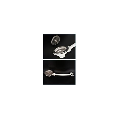 Scarico per lavabo con troppopieno – Struttura resistente alla corrosione, cestello removibile per una facile pulizia – 1 pezzo – Crezuo