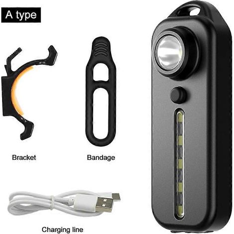 Lampe torche LED rouge et bleue pour port à épaule, avec clip, chargement USB, clignotante, pour vélo, type A. (1/5)