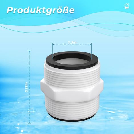 ANTOBLE Kit de raccordement de piscine 38 mm pour raccord de tuyau Intex Coleman 38 mm, adaptateur de tuyau de piscine pour pompes Intex pour tuyaux de piscine de 1,5" (1/4)