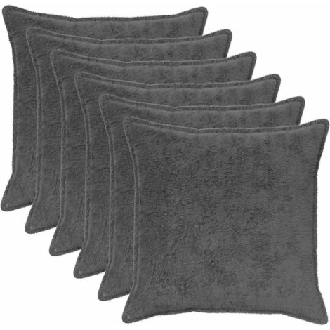 vidaXL Funda de almohada 6 uds. HOUTEN Gris oscuro 80 x 80 cm (1/2)