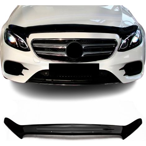 Deflecteurs d'air capot de voiture Protection pour Mercedes Classe E W213 2016-2023 Acrylique foncé Noir (1/5)
