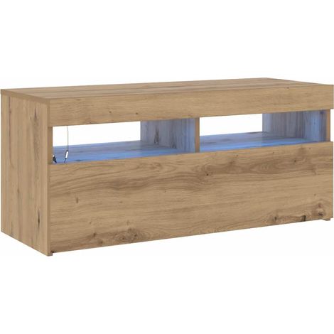 Mobile TV Armadietto TV Mobile Porta TV con LED Artigianale 90x35x40 cm Multistrato (1/4)