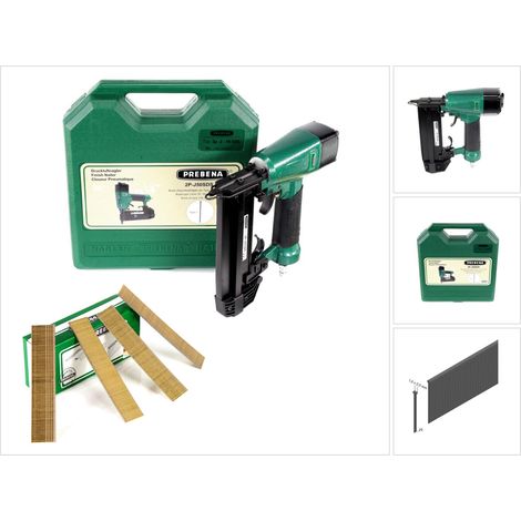 Prebena 2P-J50SDS Chiodatrice pneumatica 5-7 bar in valigetta + brads Prebena 25 mm 5000 pezzi - in acciaio zincato, temprato (1/5)