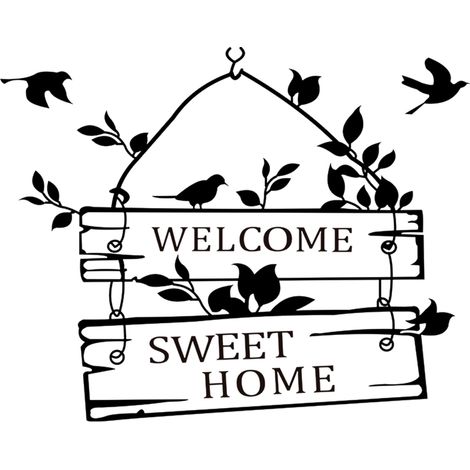 Autocollant Mural Lettres Anglaises - Motif Bienvenue Décoratif - Adhésif Imperméable Amovible PVC - Pour Salon Chambre Nursery (1/5)