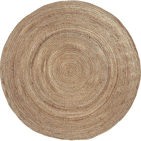 Tapis boho chic en yute naturel pour salon cozy - Brun naturel torsadé (1/5)