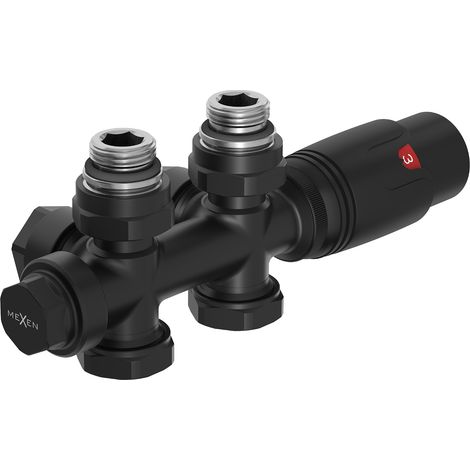 Mexen G00 set termostatico angolare/dritto, Duplex, DN50, nero - W908-900-70 (1/3)