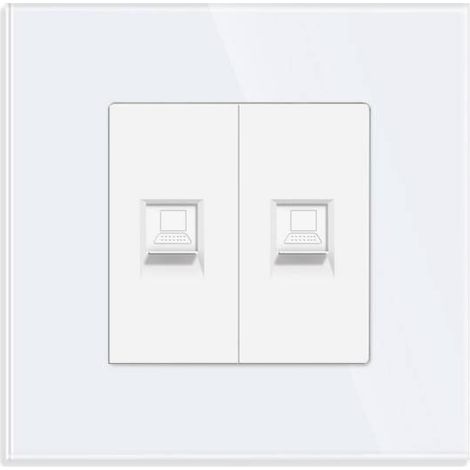 Conector Red 2x RJ45, CAT 6, KOOB frontal cristal blanco (1/4)
