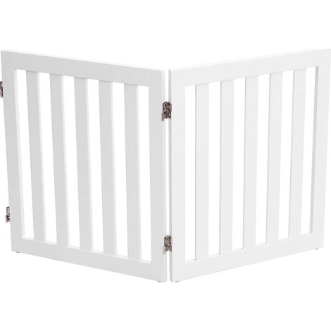 Barrière pour animaux chien de compagnie 50,5 x 60 cm ajustable en forme libre et stable en MDF blanc (1/2)