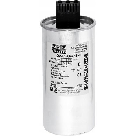 Condensatore ZEZ-Silko 3,15kvar 440V Cn=3x17,26μF In=3x4,14A