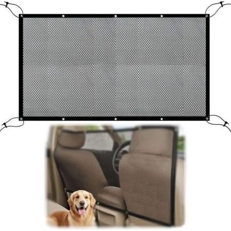 1 pcs Barrière De Voiture pour Chien - Filet De Séparation De Voiture avec Corde, Grille de séparation pour Coffre de Voiture, Barrière de siège arrière, Convient pour SUV Et Petite Voiture (1/5)
