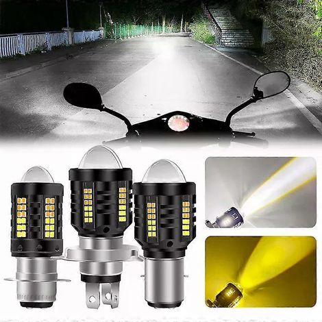 Stück H4 LED-Scheinwerfer für Motorrad H6 BA20D Glühbirnen Weiß Gelb Fern- und Abblendlicht Projektorlinse Nebelscheinwerfer Roller Motorrad Scheinwerfer-JXLGV (1/4)