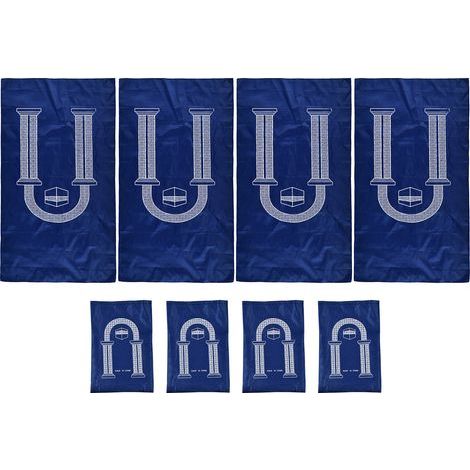 4-teiliges Set leichter, tragbarer und wasserdichter Gebetsteppiche aus PU-Leder für Muslime, 4 Farben, Eid Mubarak, für Zuhause, Büro und Reisen, Blau (1/5)