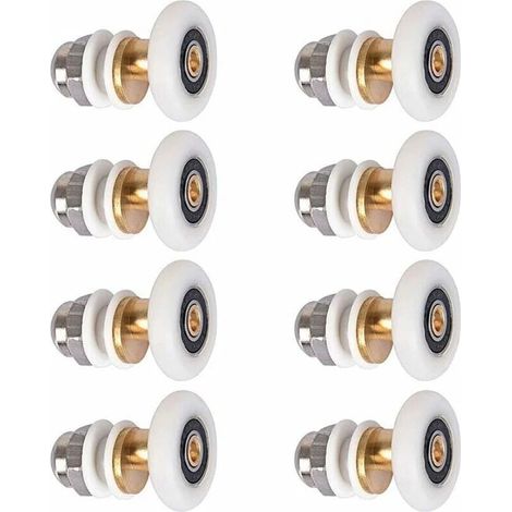 Roulette Porte Douche, Roulettes De Porte Coulissante Cabine De Douche Porte Poulies Roue De Rechange Pour Rouleau Avec Diamètre De Roues 27mm, 8 Pièces