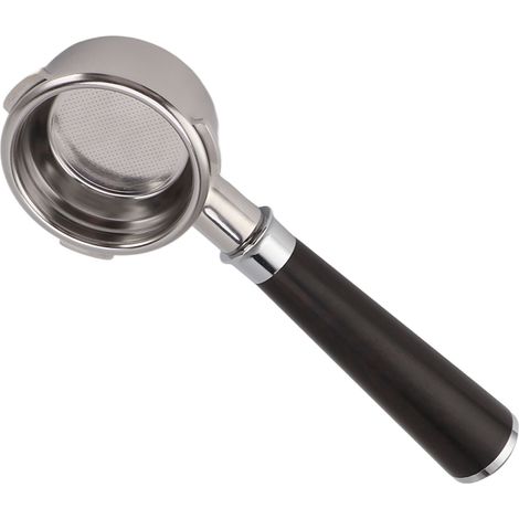 Porte-filtre sans fond de 58 mm, 3 poignées, acier inoxydable, poignée en bois massif pour machine Barsetto, style A, bois de santal. (1/5)