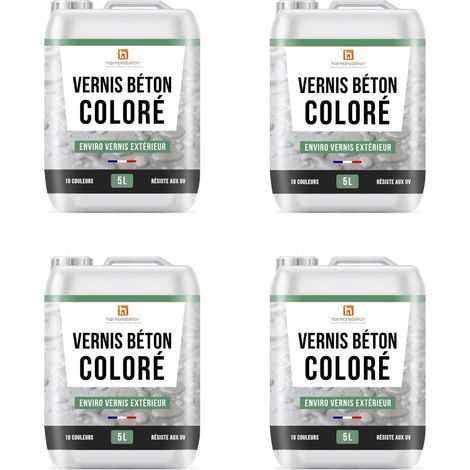 Vernis coloré pour béton - 4 x 5L Marron foncé - Harmony Béton