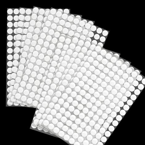 1008 runde Rubbelaufkleber, 504 Paar 10-mm-Rubbelpads mit Klettverschluss, weiße doppelseitige runde Klebepunkte, für Heimwerkerarbeiten, Bastelarbeiten usw. (1/5)
