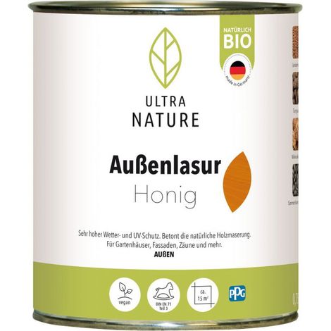 Ultra Nature Außenlasur 750 ml honig Holzlasur (1/3)