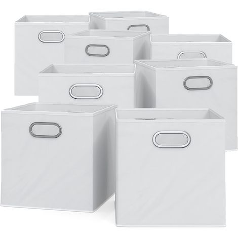 Caja plegable , Blanco, 30 x 30 cm Juego de 8, Vicco