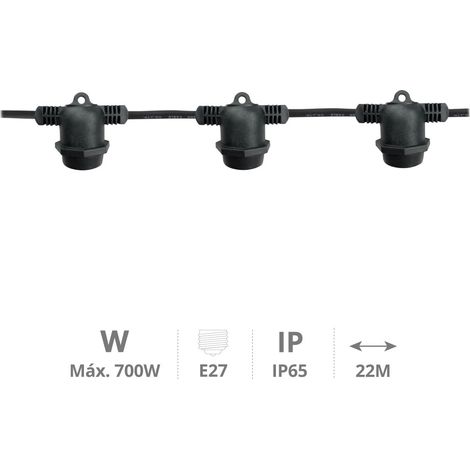 Kit ghirlanda decorativa Liboi 22M 20 portalampade IP65 (1/5)
