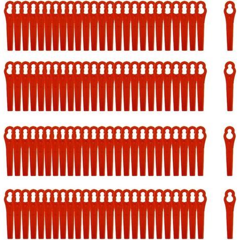 300pcs Lames en Plastique Coupe,Lames en Plastique de Rechange,Lames de Tondeuse en Plastique,Coupe-bordure en Plastique,Pelouse Tondeuse Accessoires pour Jardin (rouge) (1/5)
