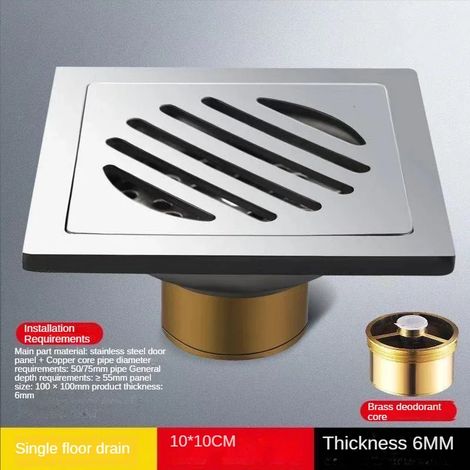 (6020-1)Shower Drain Thick Stainless Steel Floor Drain Ordinary Bathroom Toilet Kitchen Balcony Dedicated To prevent odor BaIDaiMoDeng (1/4)