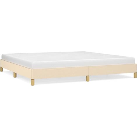Maison Exclusive - Giroletto senza Materasso Crema 200x200 cm in Tessuto (1/5)