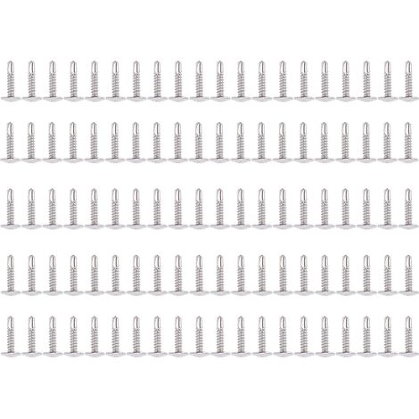 Vis à bois autoforeuses 304 inox avec rondelle, tête fraisée ronde M4.2x19, lot de 100 pièces (1/5)