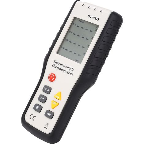 Thermomètre portable à thermocouple 4 canaux, haute précision, affichage numérique (1/5)