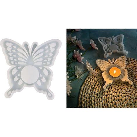 Moules en silicone pour bougeoirs papillon, supports de bougies à faire soi-même, moules pour moulages en résine (1/4)
