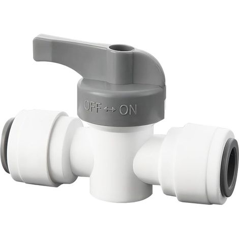 1 Pièces Raccords de Filtre à Eau, Soupape de Isolation pour 1/4", Tube D'osmose Inverse Water Filter Fittings, Refrigerateur Tuyau Connecteur, Vannes Marche/Arrêt pour Filtres à Eau (1/4)