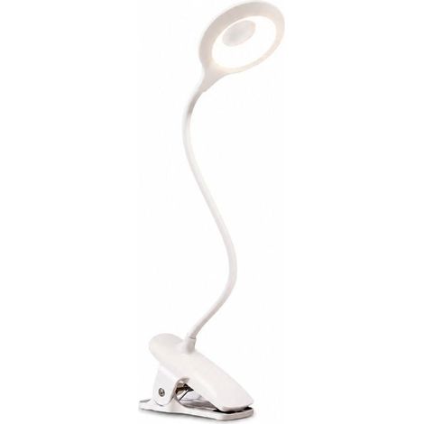 Lampe de Bureau LED à Pince - Modèle filaire- Sans Scintillement -3 températures de couleur-pour Étude Lecture Chambre - Blanc/40cm (1/5)