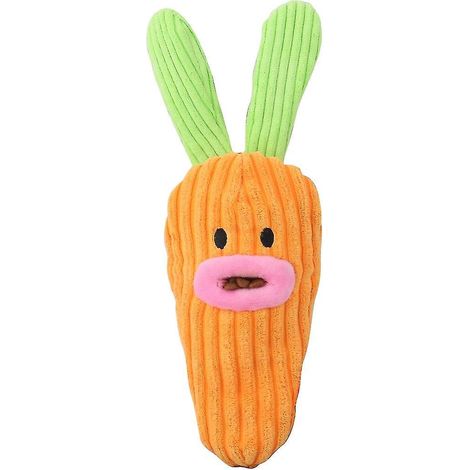 Jouet à mâcher pour chien en peluche avec carotte et lapin, pour petits et moyens chiens. (1/4)