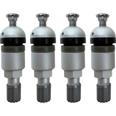 Kit riparazione TPMS - Valvola ruota A0004004000 - Alluminio argento - 4 pezzi - Compatibile con Mercedes/BMW
