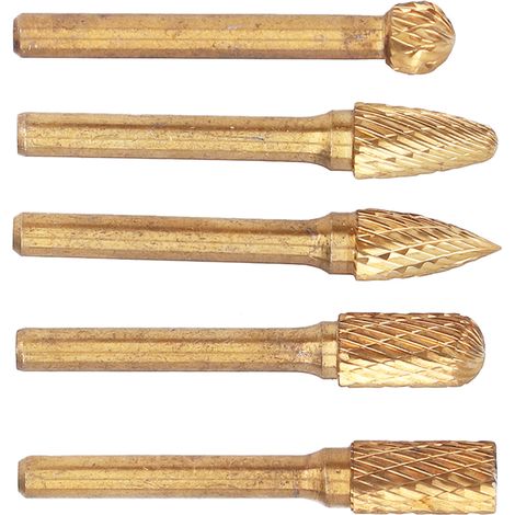 5-teiliges Schleifkopf-Rotationsfeilen-Fräser-Doppelschneide-Werkzeugset zum Polieren und Schnitzen (1/5)
