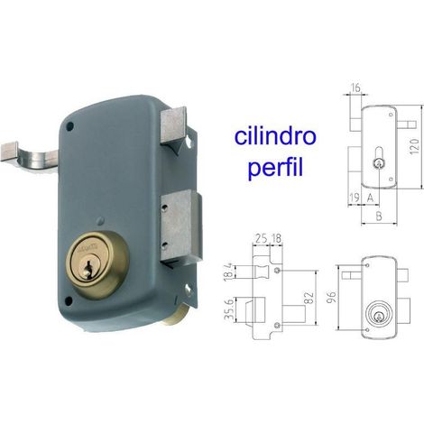 mcm cerradura sobreponer 2556ap-  60-izqda pintada cilindro perf
